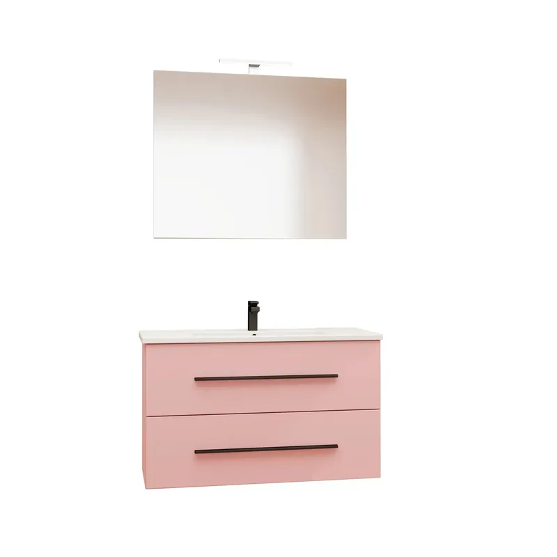 Mobile bagno base lavabo sospesa Mary 75x46 cm rosa Gereduceerde Prijs