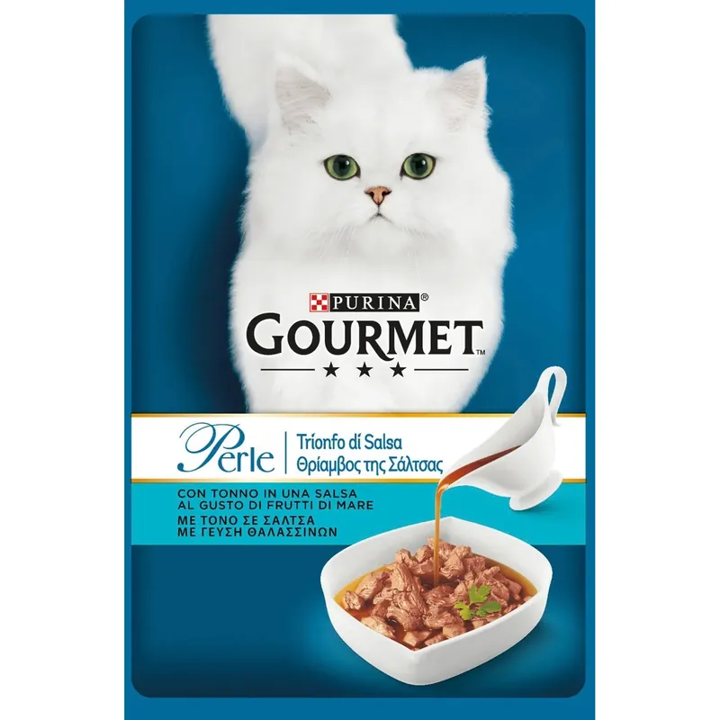 Beste Prijs Tonno con Trionfo di salsa per gatto Purina Gourmet Perle
