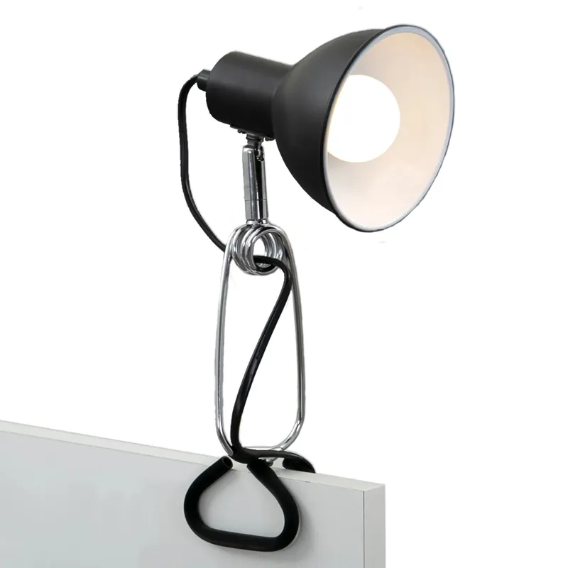 Lampada con pinza Fix 30,5x11x13 cm nero Betrouwbaar