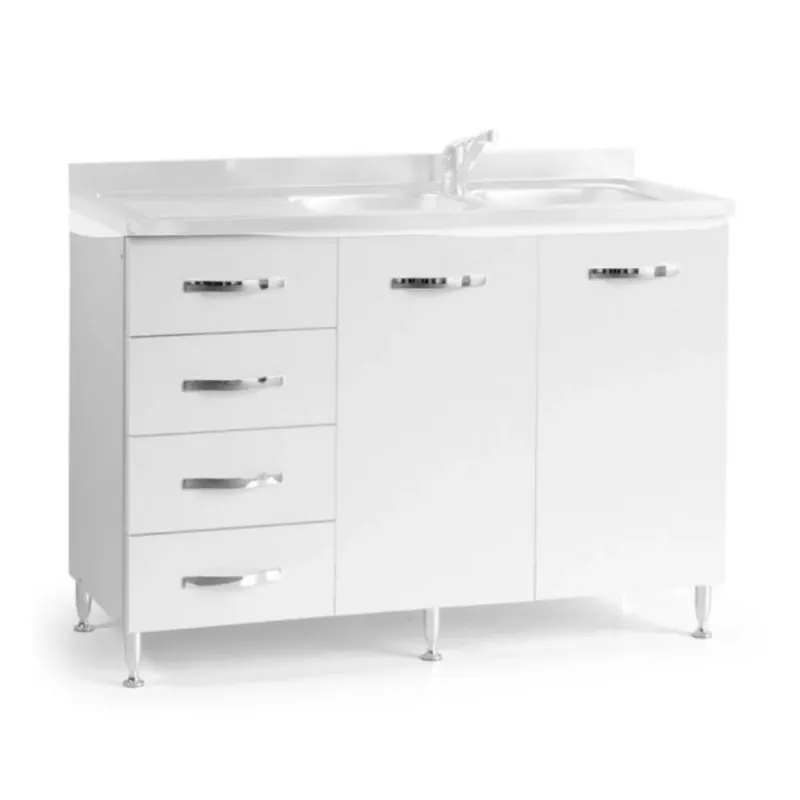 Betrouwbaar Base sottolavello cucina con cassettiera L 120 bianco frassinato sinistro