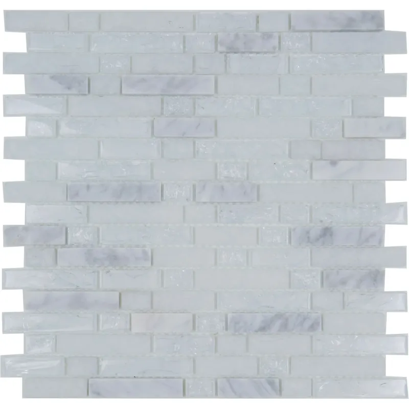 Mosaico Snow Craquele cm 30x30 in vetro Voordeelprijs