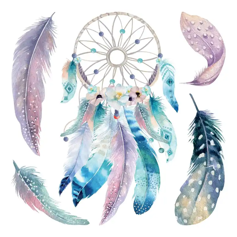 Actieprijs Adesivo decorativo per parete Watercolour dreamcatcher 31x31 cm