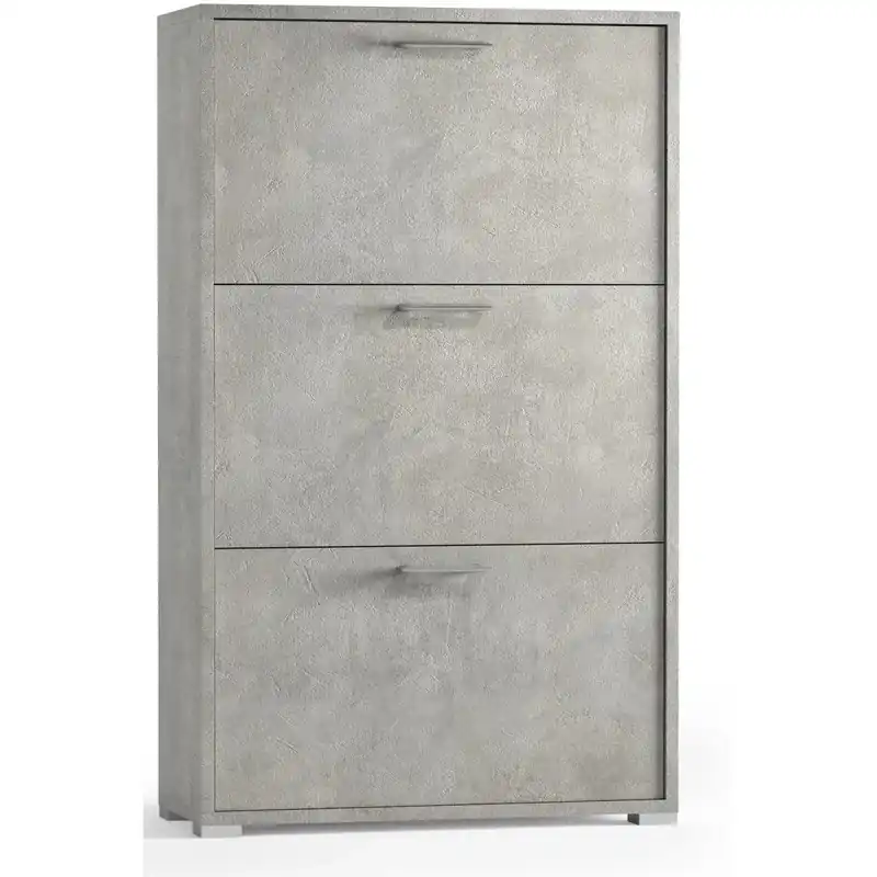 Scarpiera 3 ante doppia profondità max 18 paia 112x67x28 cm cemento Gereduceerde Prijs