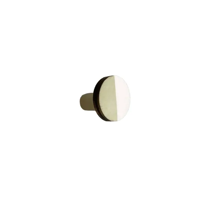 Pomolo rotondo in MDF Ø 30 mm color legno naturale e bianco opaco Uitverkoop