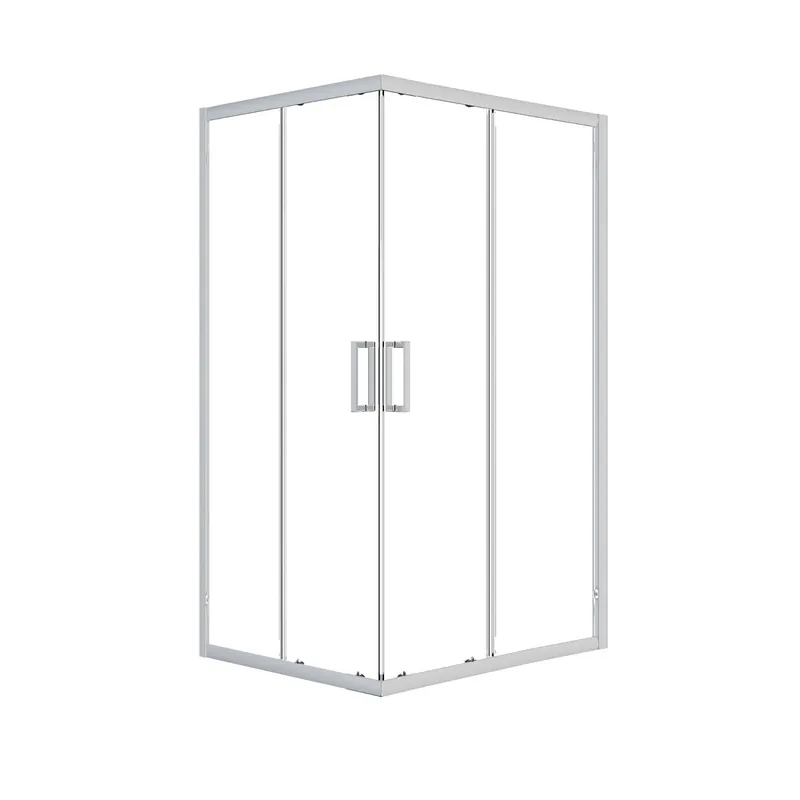 Box doccia rettangolare Cobalt cromato in vetro H 185 cm Laatste Kans