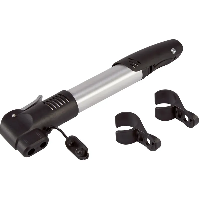 Pompa per bici mini nero argento 23 cm Favoriet