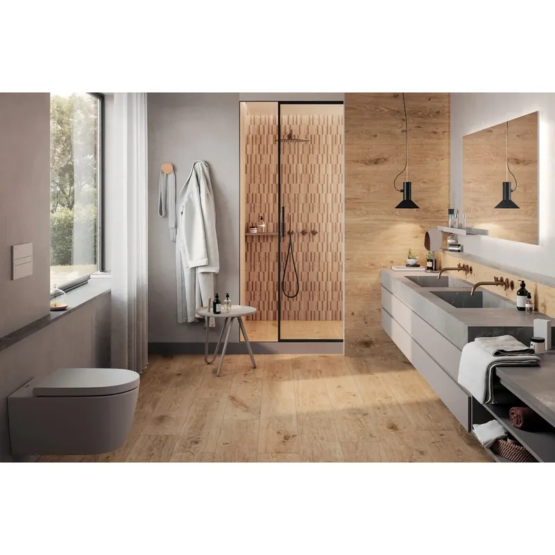 Piastrella in grès porcellanato Kortex legno 22,5x90 cm 1,42 m² Op = Op