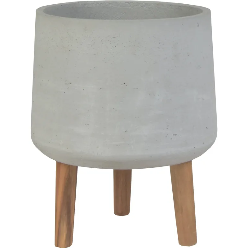 Weekendaanbieding Vaso per piante in cemento grigio con treppiedi 28x28x34 cm