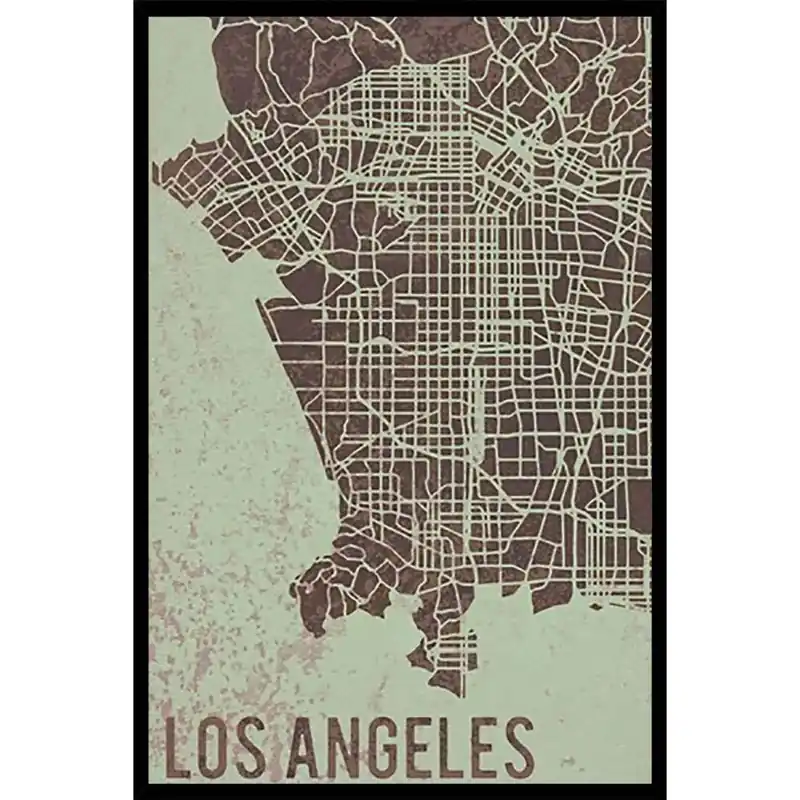 Nu Kopen Stampa con cornice Los Angeles nero 40x60 cm