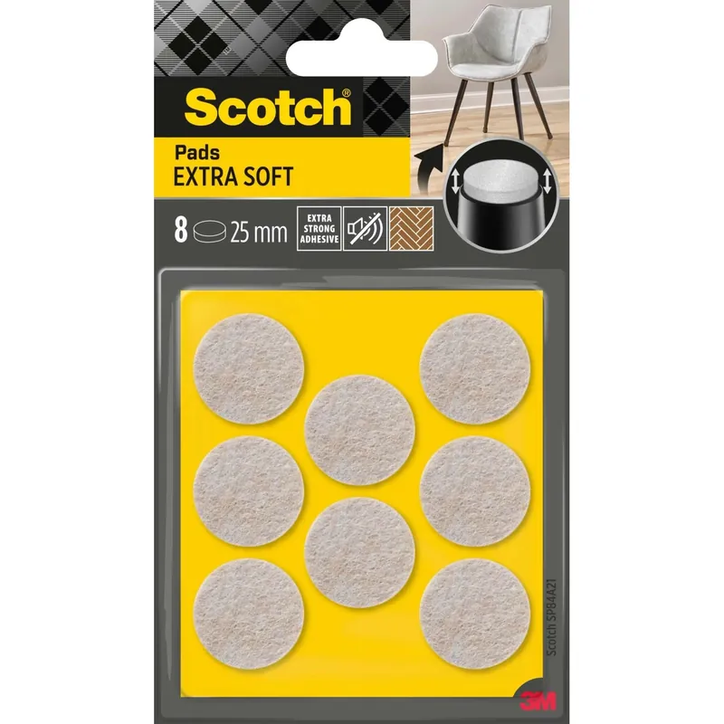 Feltrini adesivi Scotch® extra soffici beige Ø 25 mm Beperkt Aanbod
