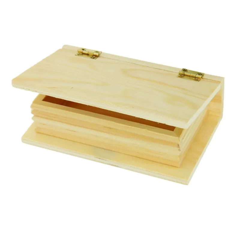 Scatola libro in legno piccola 13,5x8,5x4 cm Korting