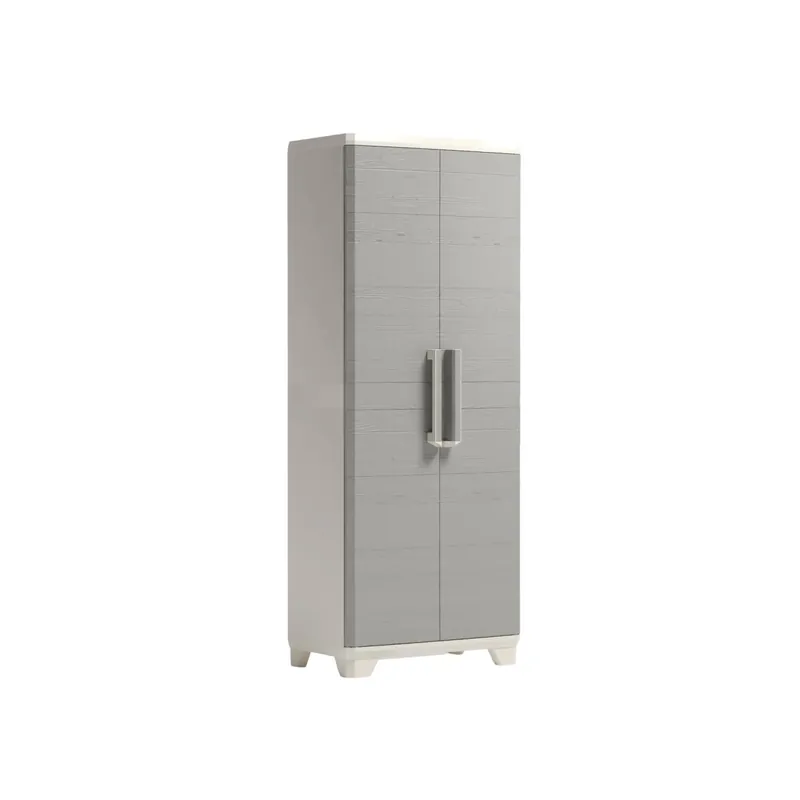 Betaalbaar Armadio da esterno alto Linear Wood in plastica 3 ripiani P 15 kg 173x68x39 cm
