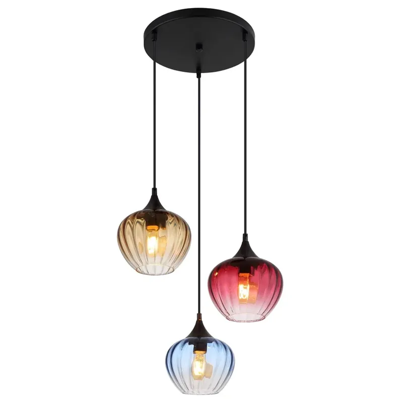 Sospensione Sander 3 luci Ø 45 x 150 cm metallo nero satinato Beperkte Voorraad