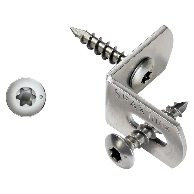 Set connettori in acciaio inox per recinzione Spax 7x35 mm 12 pz Snelle Levering