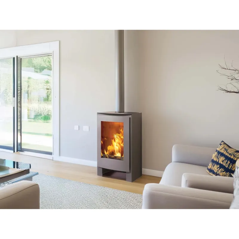Finale Uitverkoop Stufa a legna Panadero Nevada in acciaio 7,5 kW nero metallico