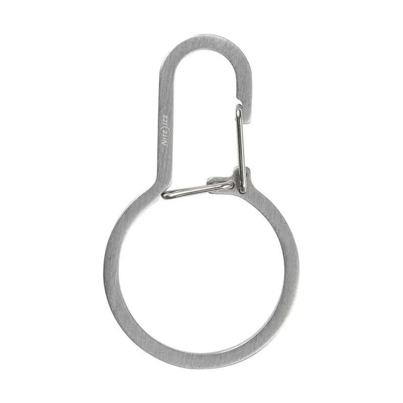 Weekendaanbieding 1 dualpass moschettone-portachiavi in acciaio inox 60x35x6 mm argento
