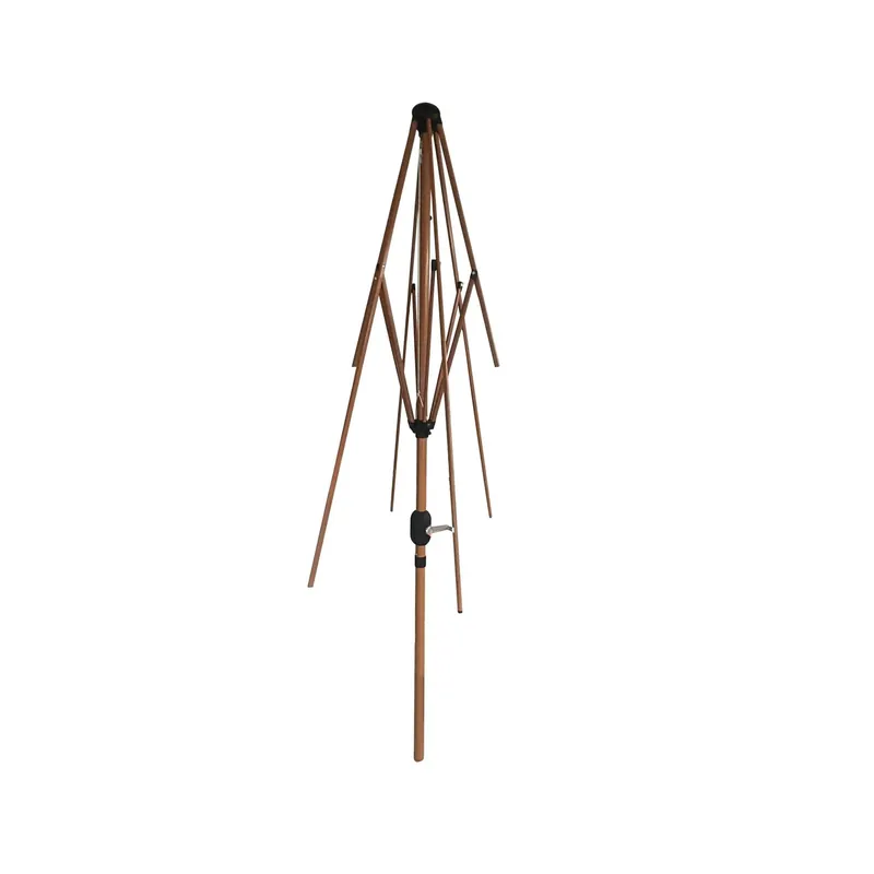 Palo per ombrellone in acciaio diametro 38 mm 3x2 m effetto legno Beste Prijs