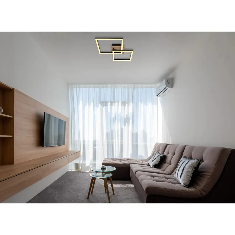 Op = Op Plafoniera LED Bossy 1200 lm bianco caldo 53x38x9 cm nero opaco