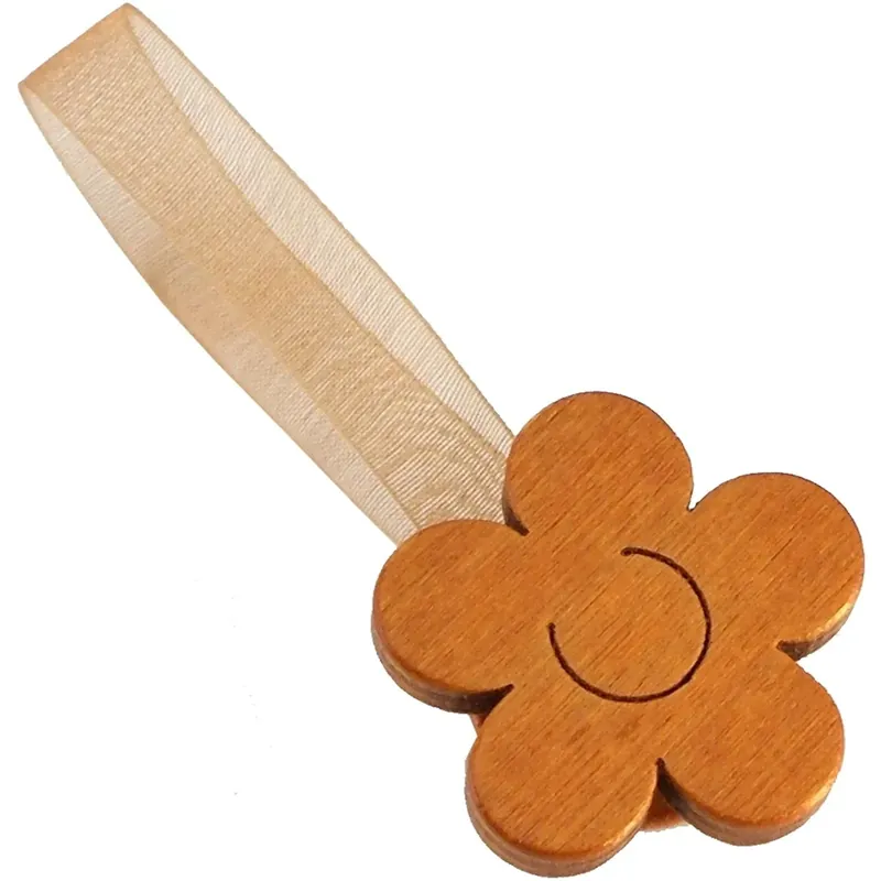 Nu Kopen Fermatende calamita Mini Clip Margherita in legno arancione 2 pz