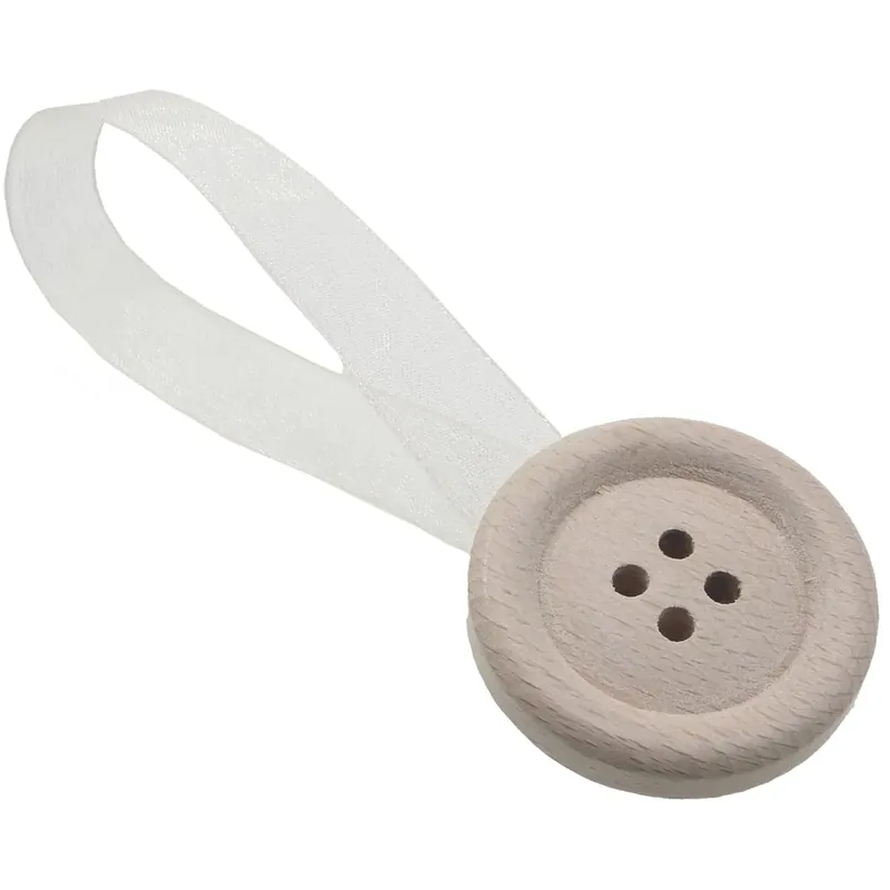 Fermatende calamita Mini Clip Botton in legno bianco antico 2 pz Must-Have