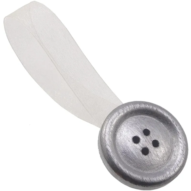 Fermatende calamita Mini Clip Botton in legno argento 2 pz Uitverkoop