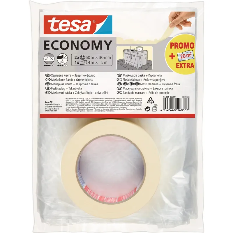 Set nastri per mascheratura Tesa Economy 2x50 m x 30 mm Alleen Vandaag
