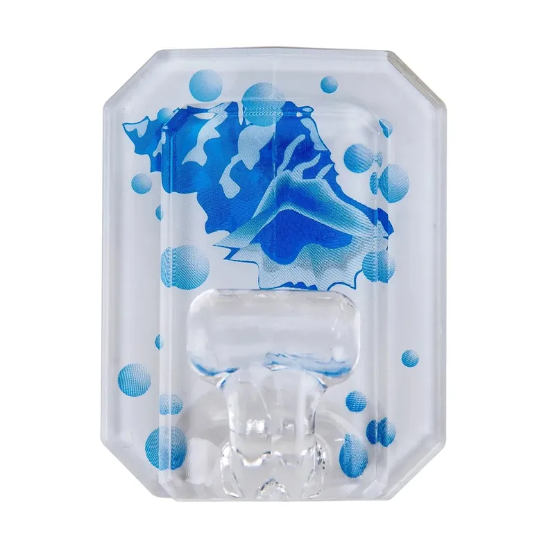 Express Levering Gancio adesivo in plastica rettangolare fantasia acqua