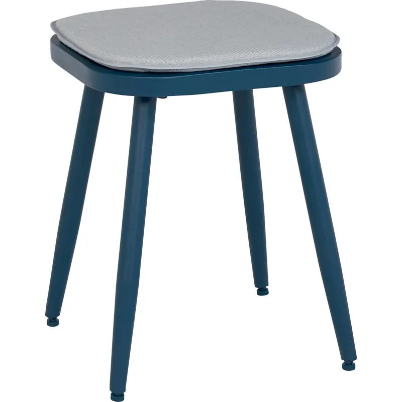 Sgabello in acciaio con cuscino blu Meest Verkocht