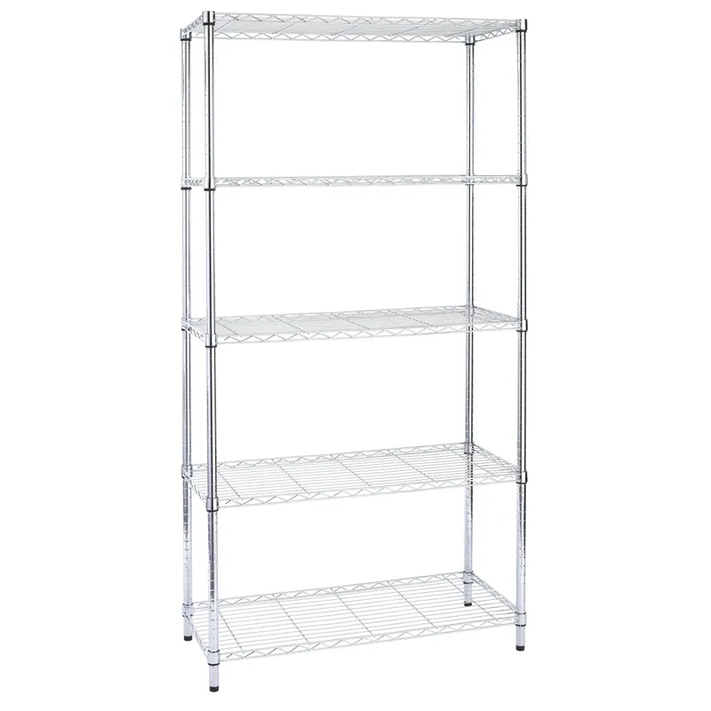 Scaffale in acciaio Light cromo 5 piani 35x90x177 cm 50 kg/ripiano Beperkt Aanbod