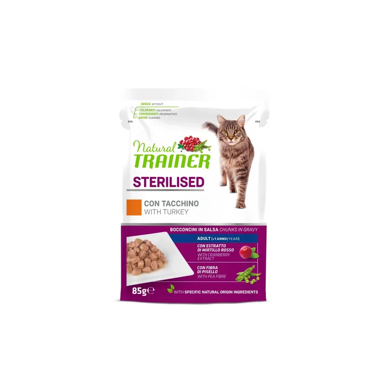 Cibo umido per gatti Natural Trainer cat sterilized tacchino busta 85 g Lage Kosten