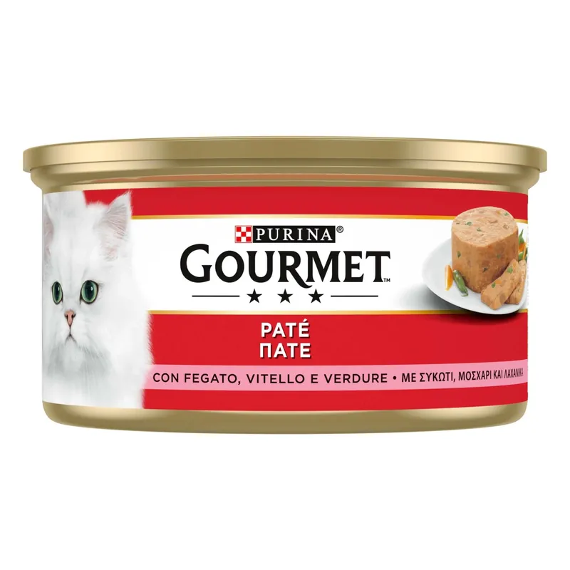 Cibo umido per gatti Purina Gourmet Paté con manzo, fegato e verdure 195 g Betrouwbaar