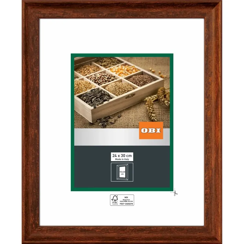 Nieuw Cornice legno OBI rustico marrone 24x30 cm