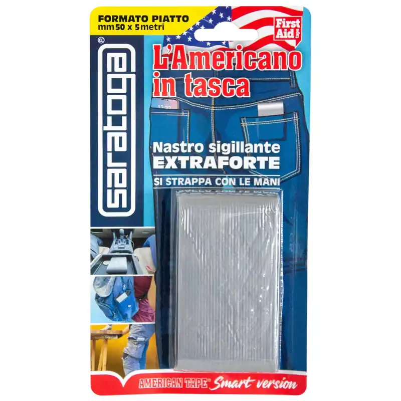 Gratis Retour Nastro Sigillante Saratoga L`Americano in tasca mm 50 x 5 m