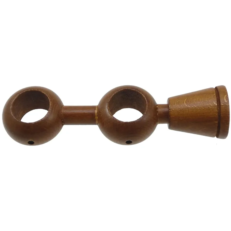Lage Kosten Supporto bastone tenda regolabile doppio Ø 2,8 x L 15,5-17,5 cm ciliegio