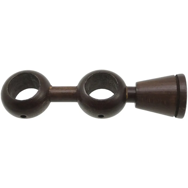 Seizoensaanbieding Supporto bastone tenda regolabile doppio Ø 2,8 x L 15,5-17,5 cm noce