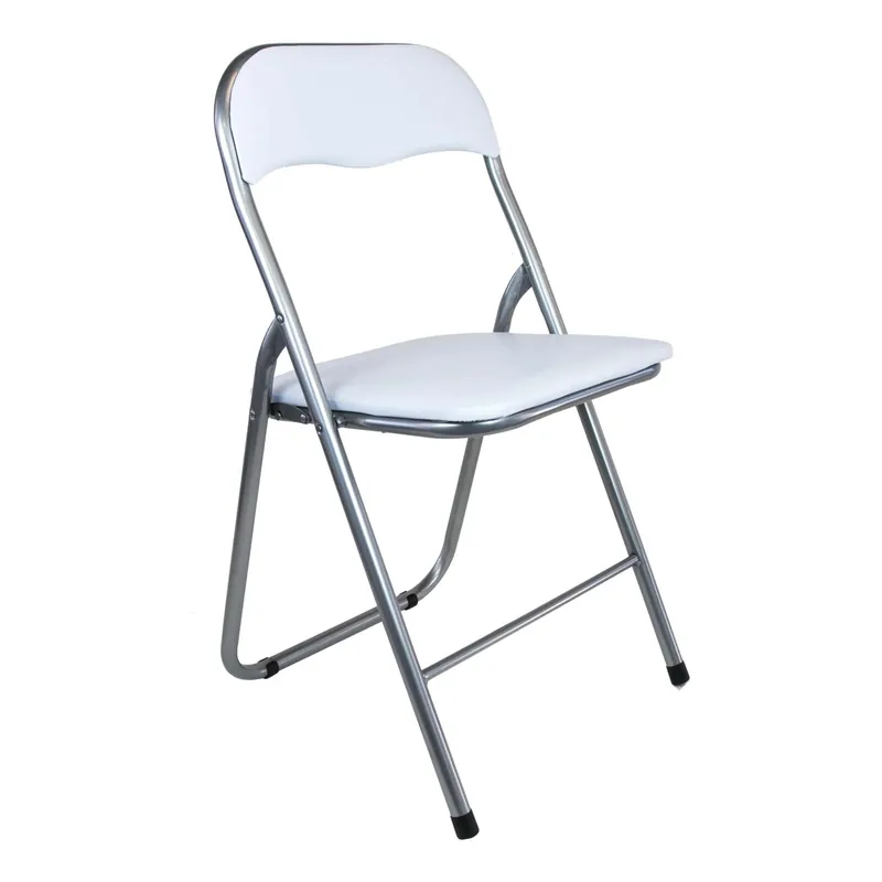 Hoge Kwaliteit Sedia pieghevole in acciaio con imbotittura 45x45x80cm bianco