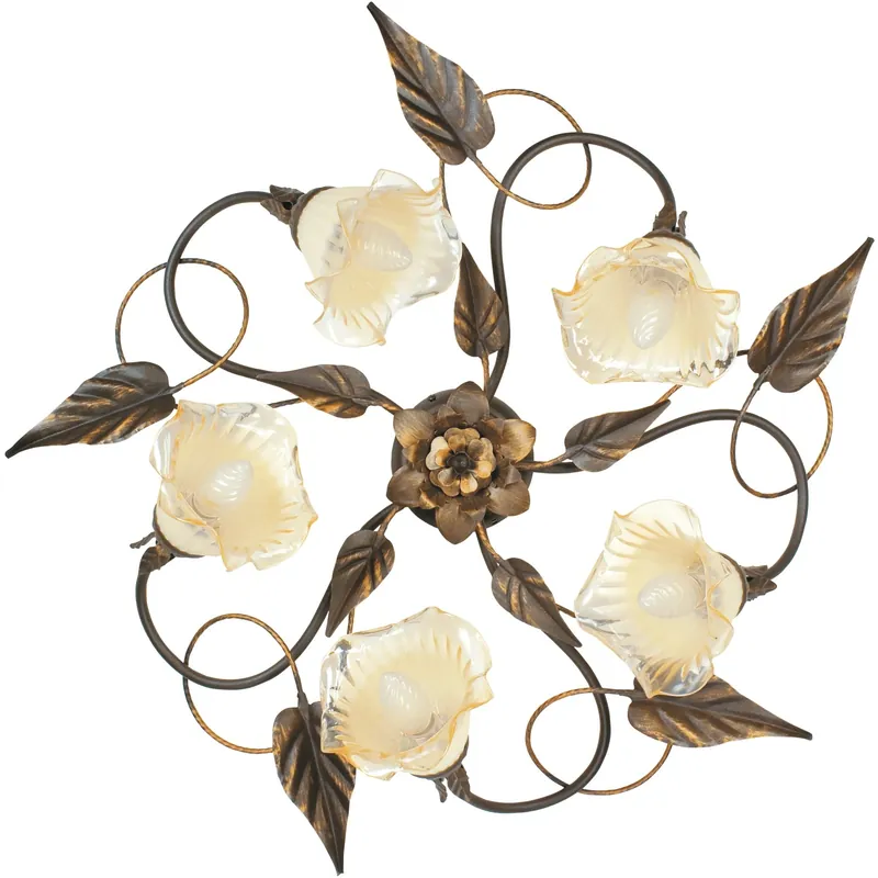 Plafoniera Autunno 5 luci marrone 68 cm x 68 cm x 20 cm Exclusieve Aanbieding