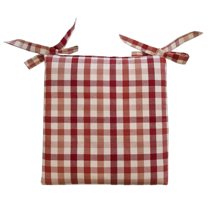 Voordeelprijs Cuscino coprisedia sfoderabile con lacci quadri 40x40x5 cm rosso