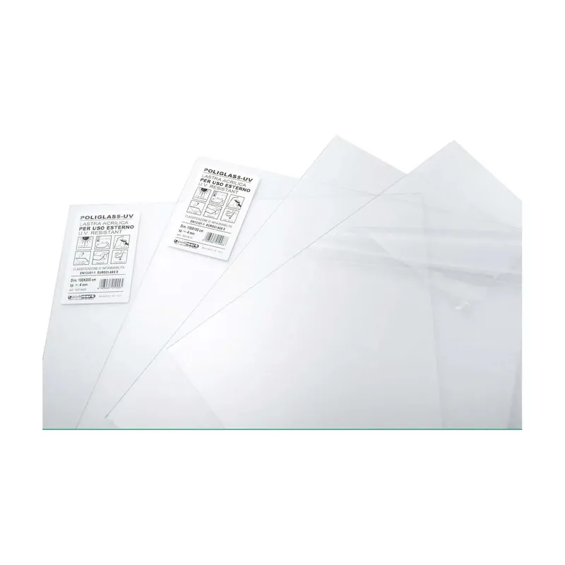 Exclusieve Aanbieding Lastra in vetro sintetico Poliglass-Uv 50x50 cm sp 4 mm trasparente
