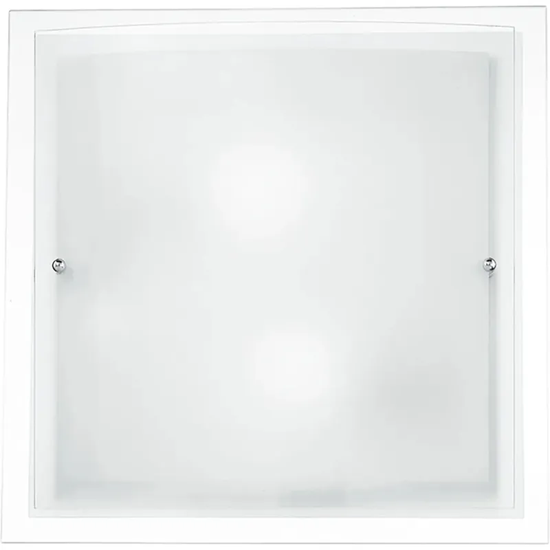 Plafoniera Dritta curva 40x40x10 cm bianco Bestel Nu