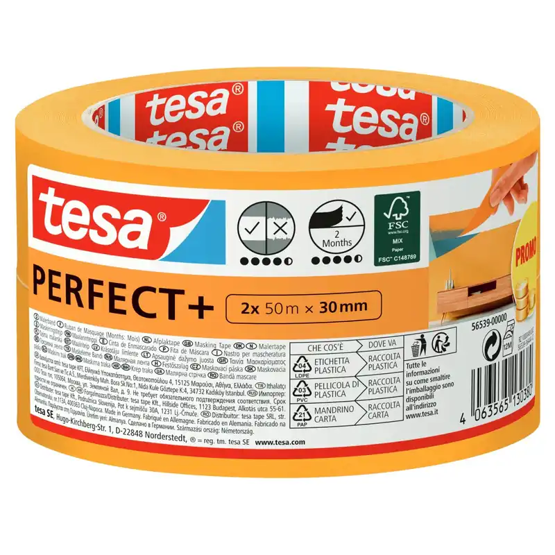 Nastro per mascheratura Tesa Perfect + 50 M x 30 mm 2 pz Laatste Versie