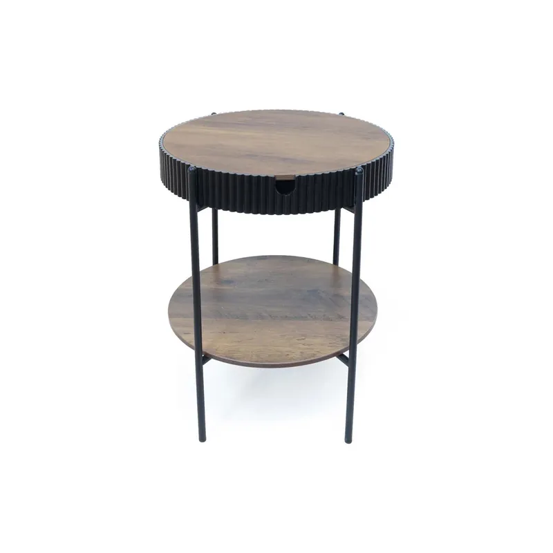 Shop Nu Tavolino legno e ferro 2 ripiani 42x42xH48 / 43x12,5xH50 cm scatola regalo