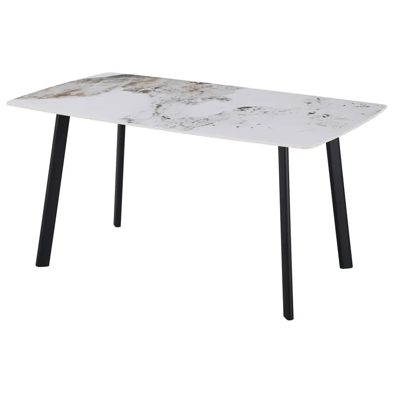 Veilige Betaling Tavolo da pranzo Quincy top in ceramica marrone marmo lucido 150x85x75 cm