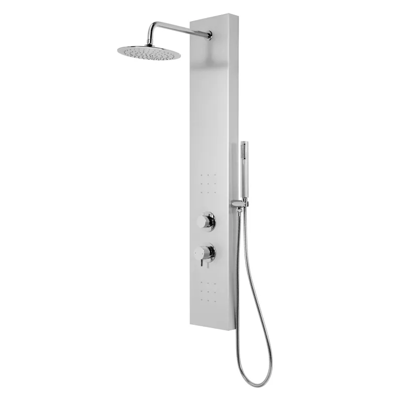 Pannello doccia in pvc con miscelatore kiara silver grigio Laatste Kans