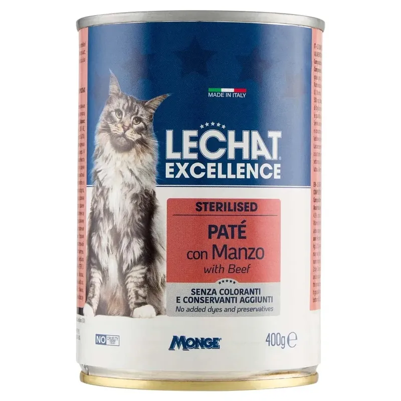 Goedkoop Cibo umido per gatti Lechat Excel Pate Manzo 400 g
