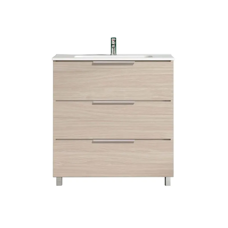 Nu Kopen Mobile bagno lavabo sospeso Chloe 3 cassetti 80 cm olmo
