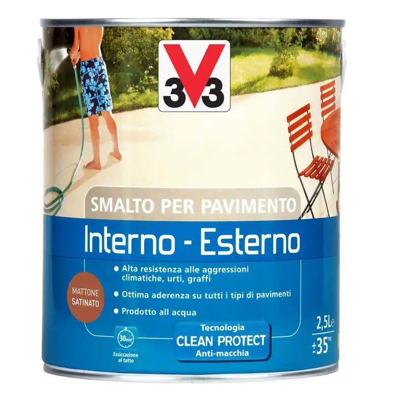 Direct Verzonden Smalto per Pavimenti Interno/Esterno all`acqua Mattone 2,5 l
