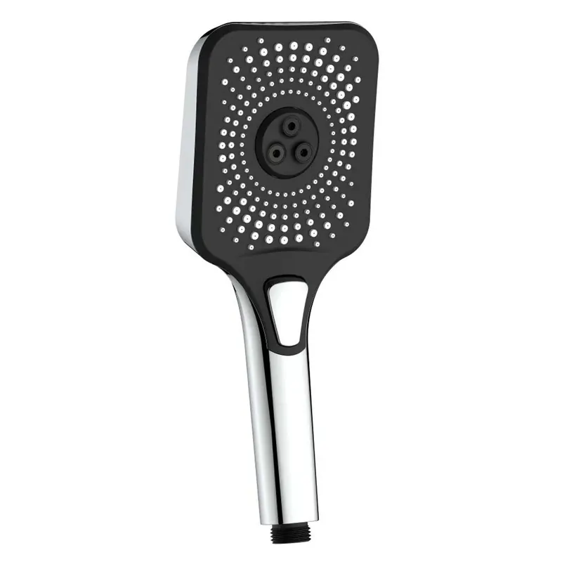 Beste Prijs Soffione Doccia Vortex Square cromo-nero con pulsante 3 getti