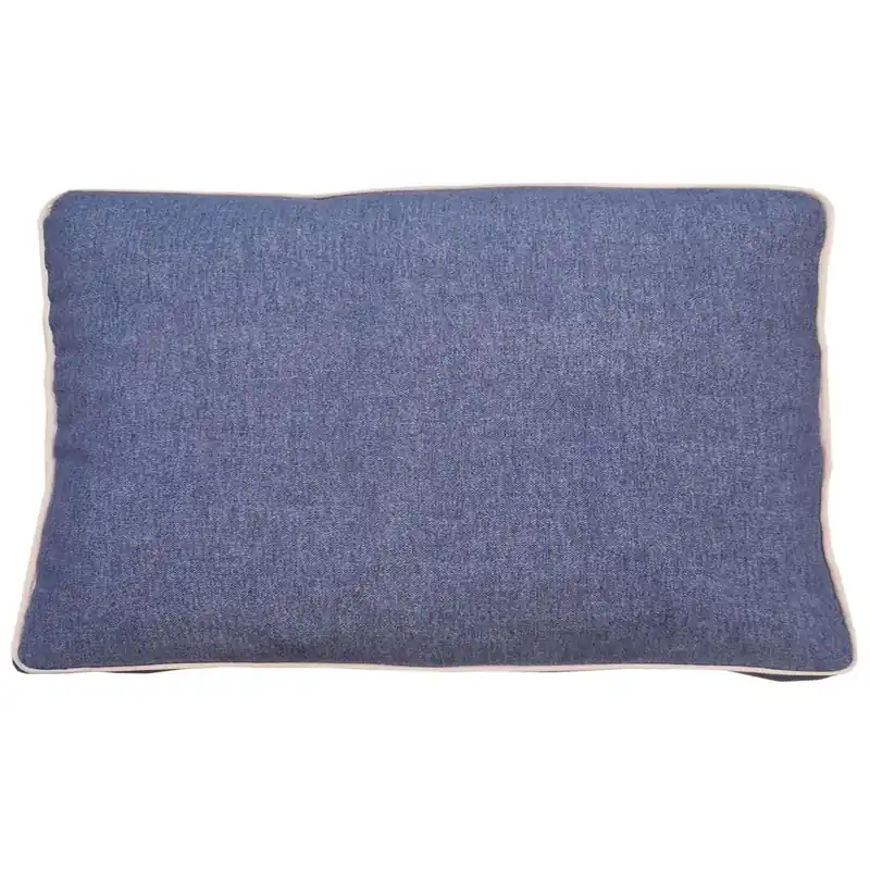 Cuscino con fascia e doppio piping blu 30x50 cm Op = Op