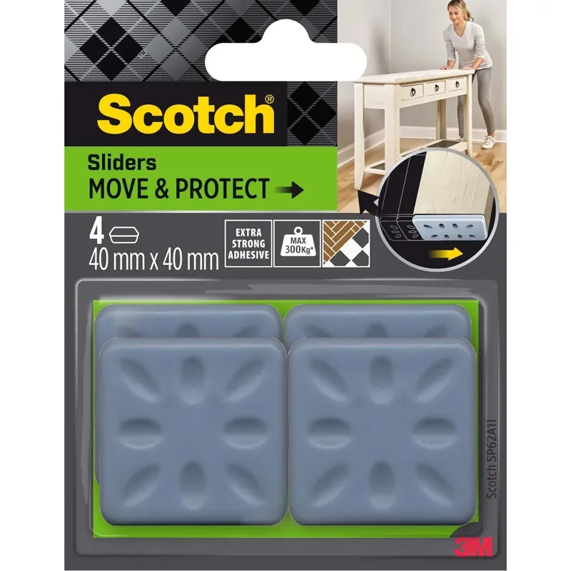 Pattini adesivi Scotch® Move & Protect grigio 40x40 mm Shop Nu